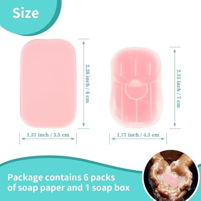 KASTWAVE 300 PAPER SOAP SHEETS FOR TRAVEL, 6 PACKS DISPOSABLE FOAMING HAND WASH SHEETS WITH PORTABLE BOX, MINI REFILL FLAKES FOR CAMPING, HIKING, AND ON-THE, GO ESSENTIALS - Image 2